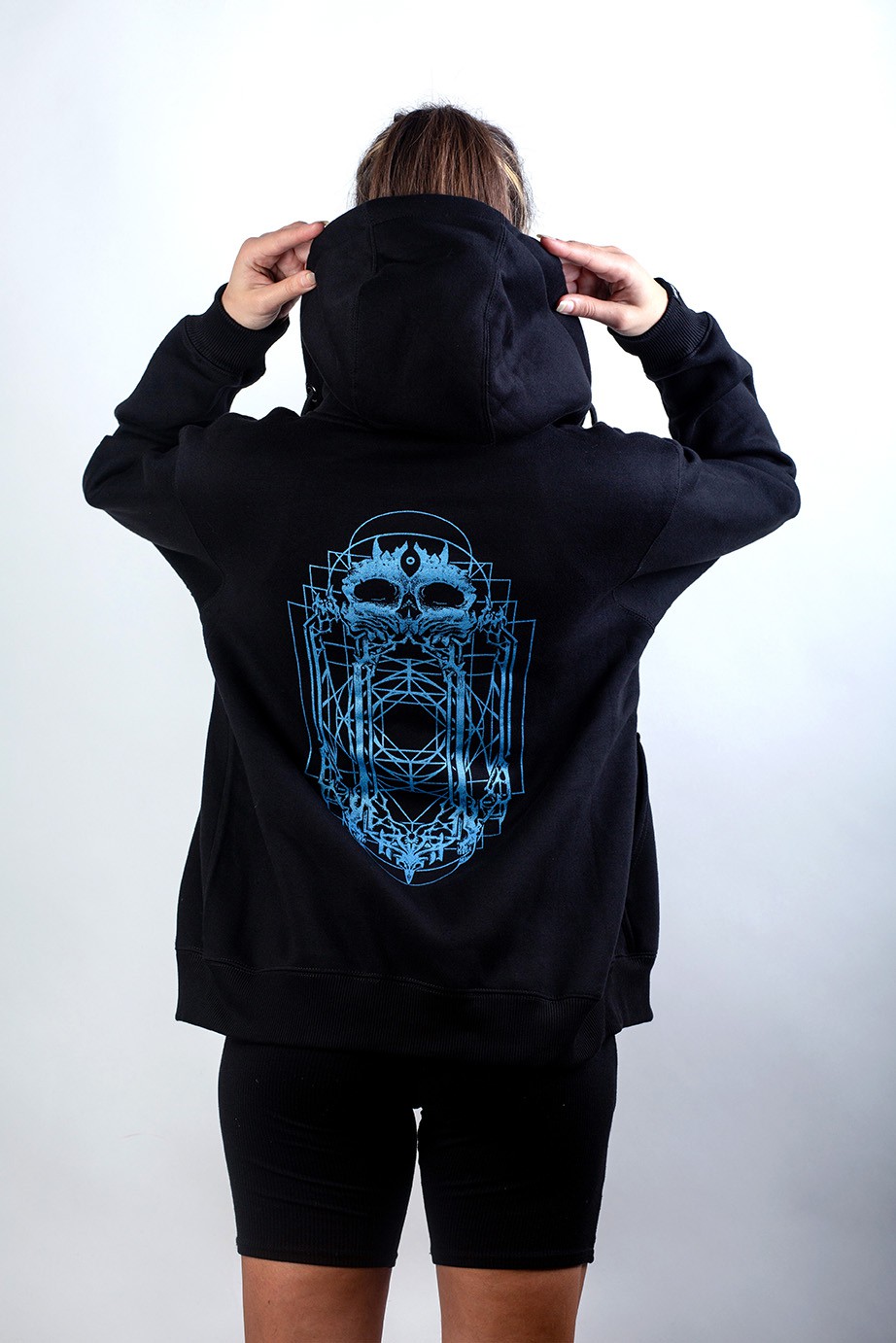 Doors of perception blue ink zipper hoodie